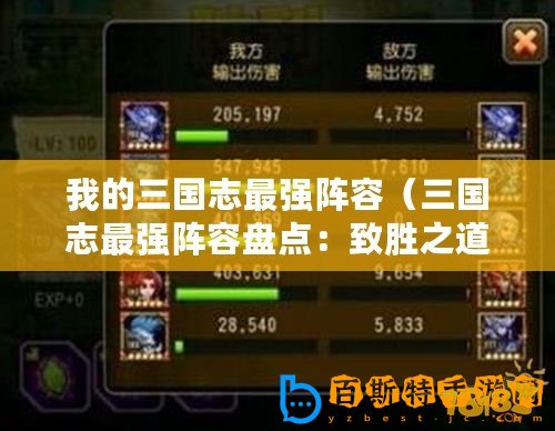 我的三國(guó)志最強(qiáng)陣容（三國(guó)志最強(qiáng)陣容盤(pán)點(diǎn)：致勝之道一覽）