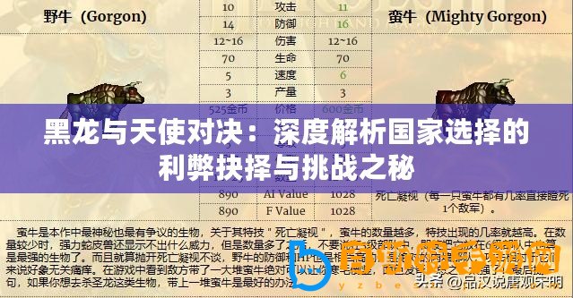 黑龍與天使對決：深度解析國家選擇的利弊抉擇與挑戰(zhàn)之秘