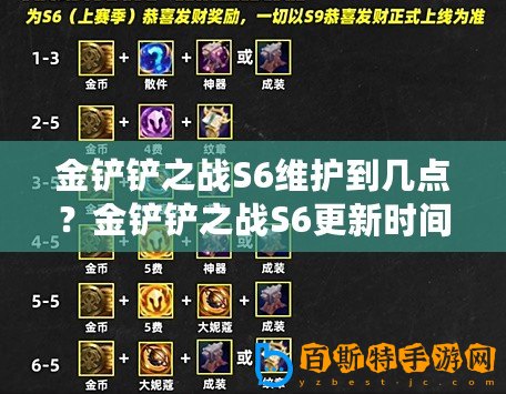 金鏟鏟之戰S6維護到幾點？金鏟鏟之戰S6更新時間介紹？